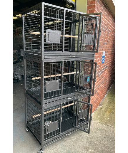 Parrot Supplies Triple Breeding / Display Parrot Cage - Antique Parrot Supplies Triple Breeding / Display Parrot Cage - Antique